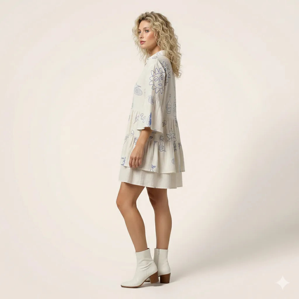 Relaxed Fit Printed Babydoll Summer Dress