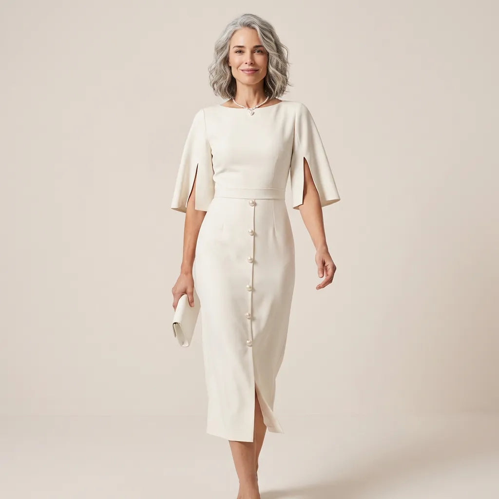 Eleanor Cape Sleeve Midi Dress