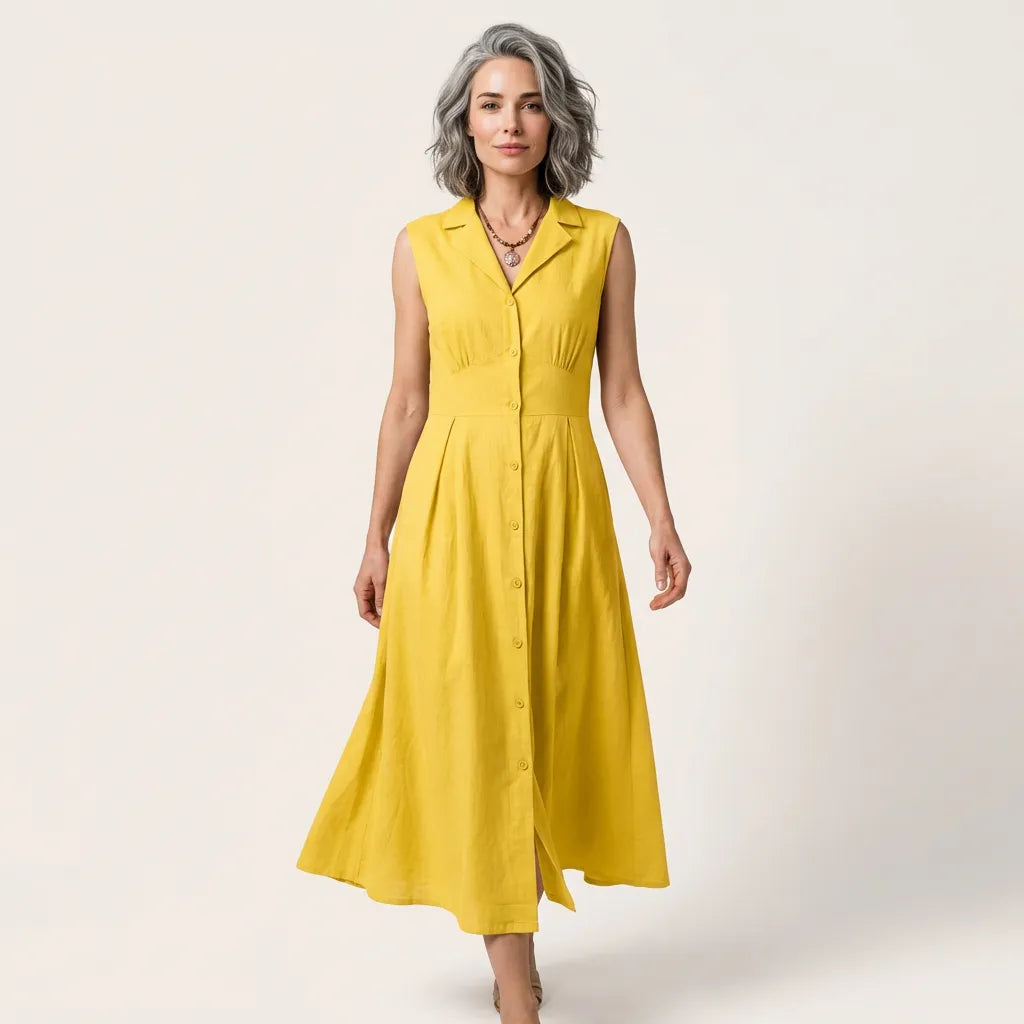 Sunlit Classic Sleeveless Midi Dress