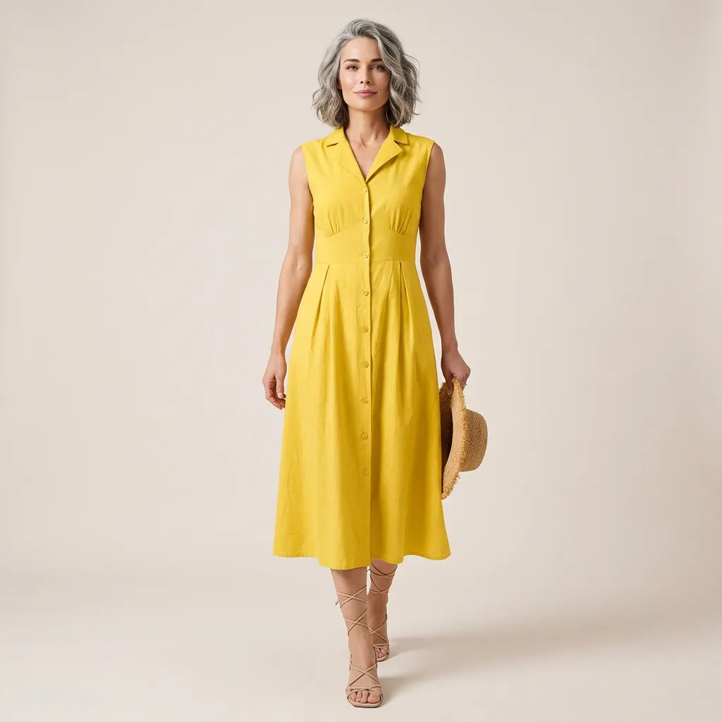 Sunlit Classic Sleeveless Midi Dress