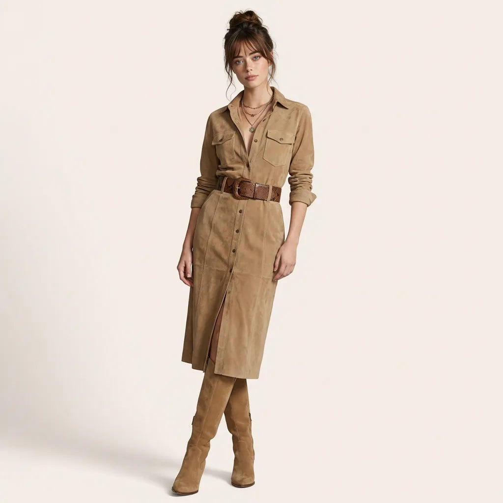 Classic Tailored Shirt Midi Dress