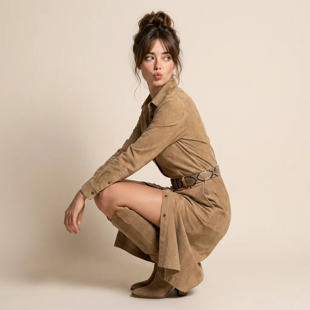 Classic Tailored Shirt Midi Dress