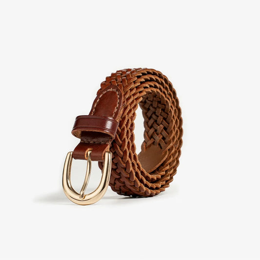 Braided leather belt