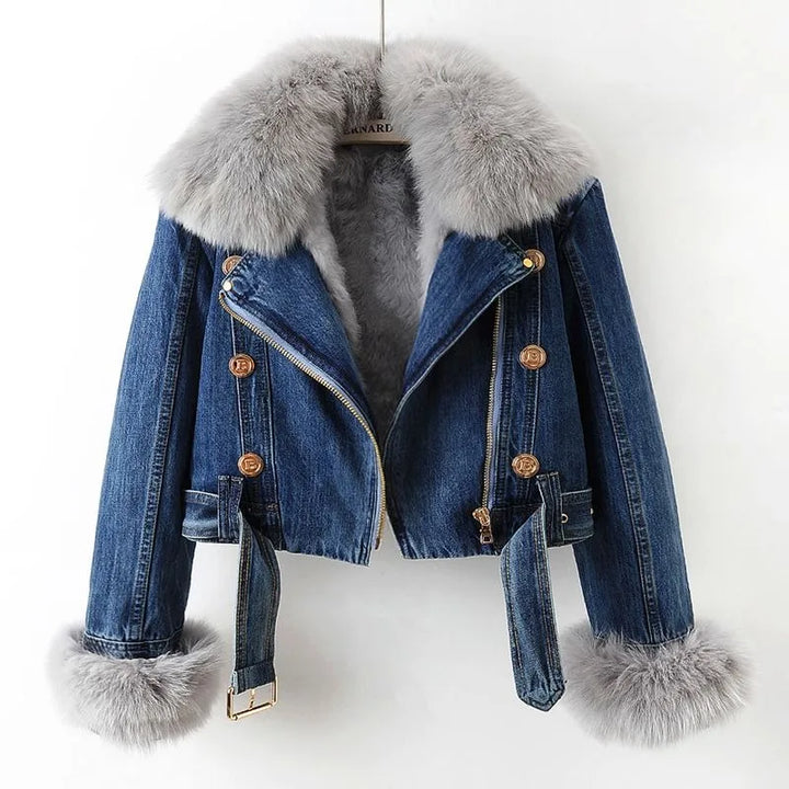 Amber Fur Denim Jacket