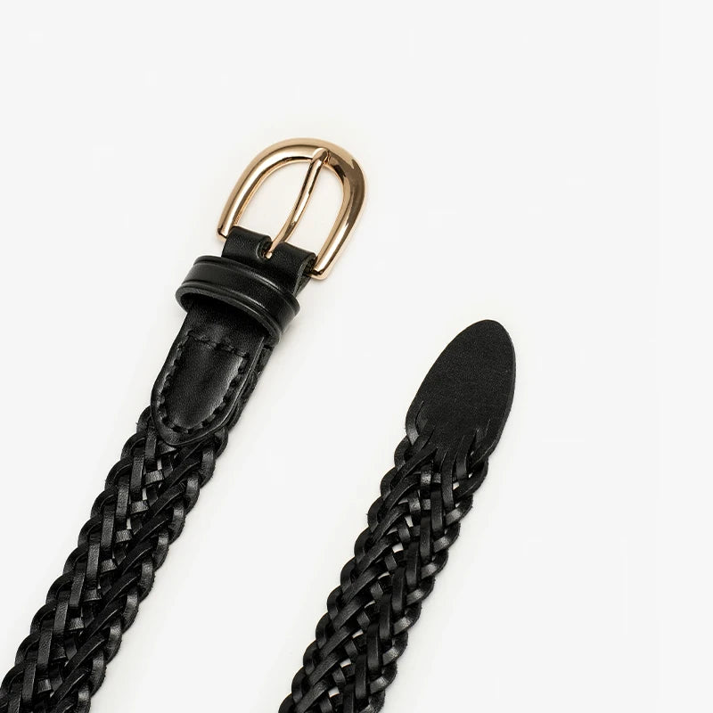 Braided leather belt