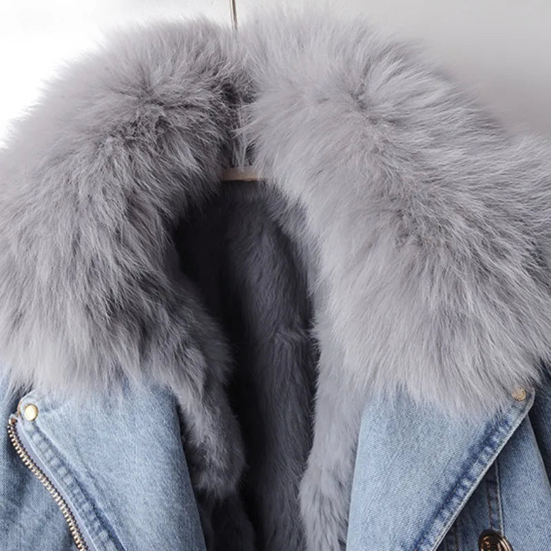 Amber Fur Denim Jacket