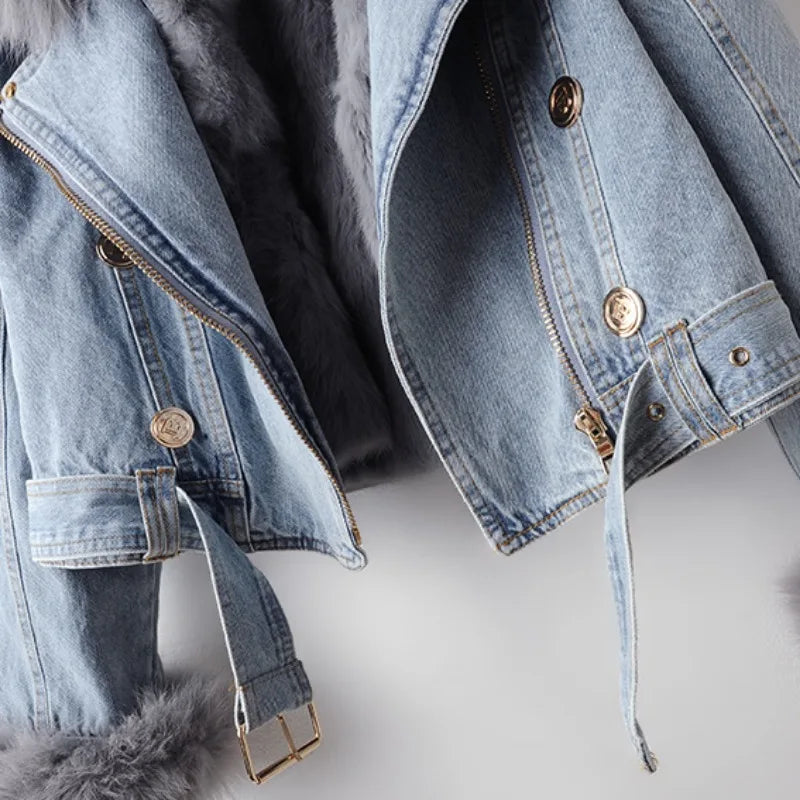 Amber Fur Denim Jacket