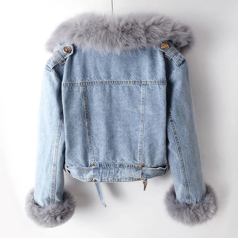 Amber Fur Denim Jacket