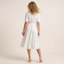 A - Line Midi Shirt Dress with Waist Tie WhiteXSM-017-WHITE-XS