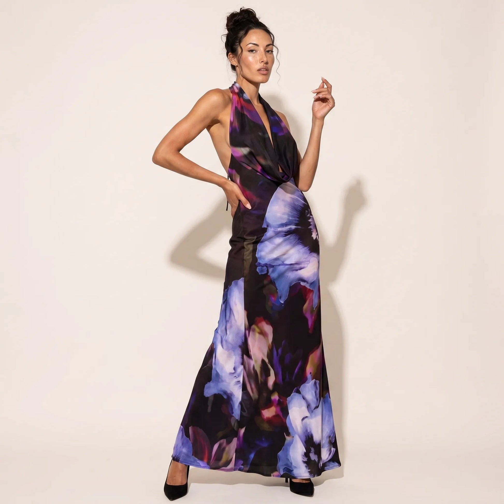 Aura Bloom Halter Gown FloralSM-063-FLORAL-S