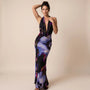 Aura Bloom Halter Gown FloralSM-063-FLORAL-S