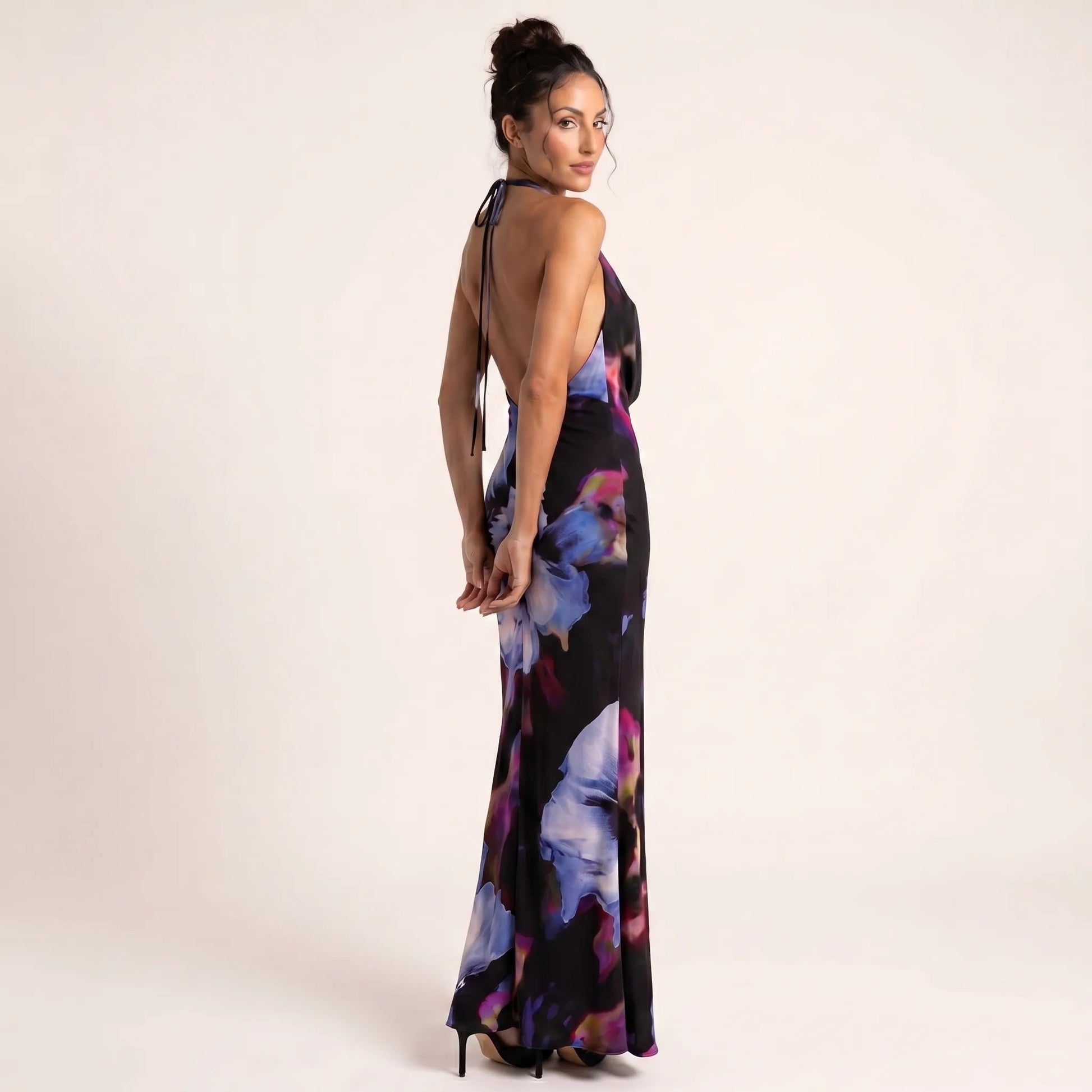 Aura Bloom Halter Gown FloralSM-063-FLORAL-S