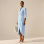 Blazer Style High Waist Midi Dress BlueSM-008-BLUE-S