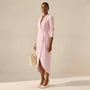 Blazer Style High Waist Midi Dress PinkSM-008-PINK-S