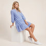 Blush Picnic Gingham Mini Dress BlueSM-066-BLUE-S