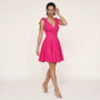 Bow Shoulder Fit & Flare Mini Dress PinkSM-071-PINK-S