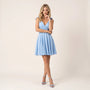 Bow Shoulder Fit & Flare Mini Dress Sky BlueSM-071-SKYBLUE-S