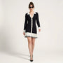 Button - Front Long Sleeve Fit & Flare Mini Dress BlackSM-019-BLACK-S