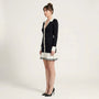 Button - Front Long Sleeve Fit & Flare Mini Dress BlackSM-019-BLACK-S