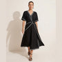 Chic Tie - Waist A - Line Summer Maxi Dress BlackSM-020-BLACK-S