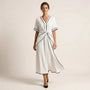 Chic Tie - Waist A - Line Summer Maxi Dress WhiteSM-020-WHITE-S