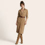 Classic Tailored Shirt Midi Dress BeigeSM-033-BEIGE-S