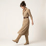 Classic Tailored Shirt Midi Dress BeigeSM-033-BEIGE-S
