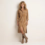 Corduroy Button - Down Midi Dress BrownSM-034-BROWN-S