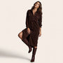 Corduroy Button - Down Midi Dress Dark BrownSM-034-DARKBROWN-S