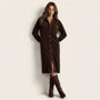 Corduroy Button - Down Midi Dress Dark BrownSM-034-DARKBROWN-S