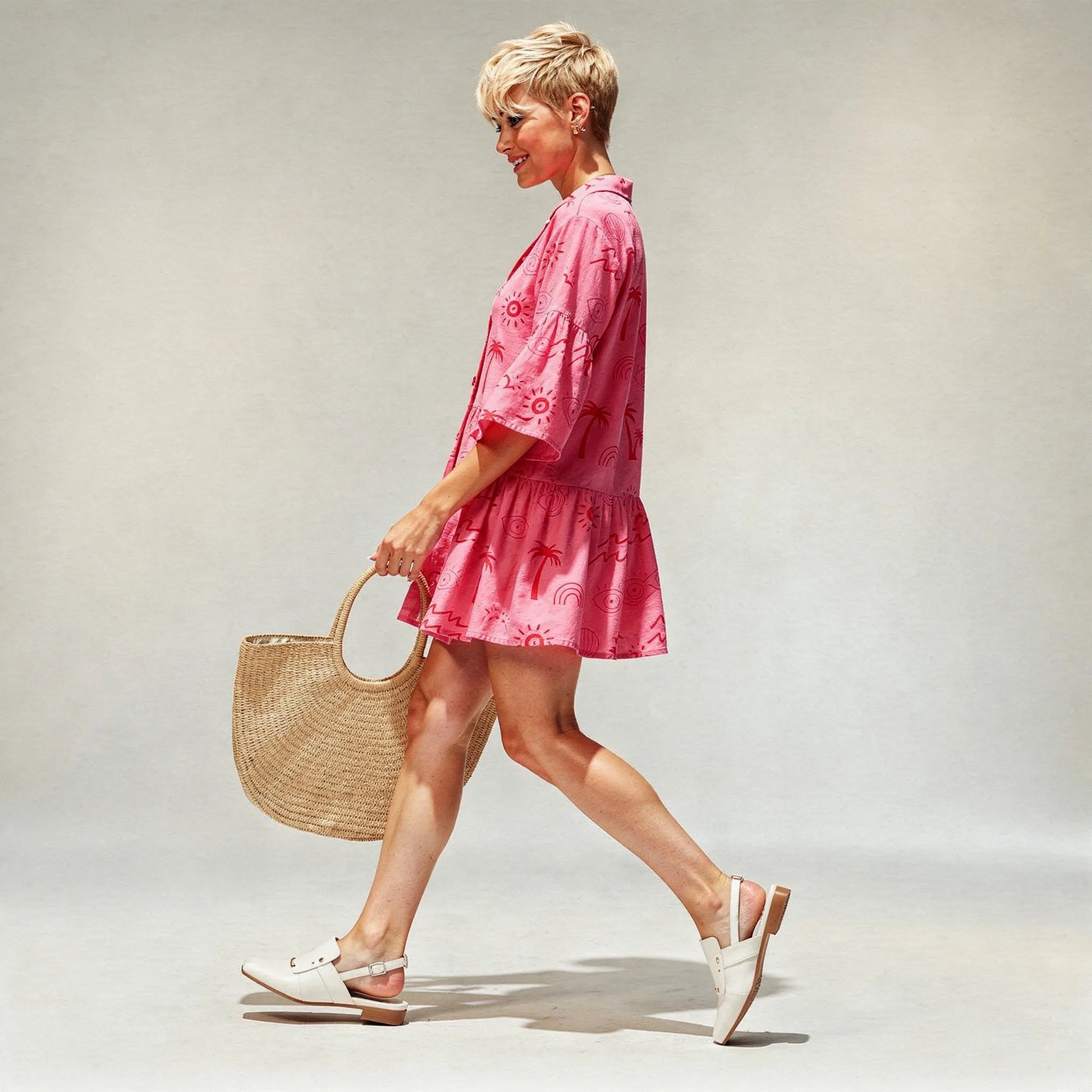 Relaxed Fit Printed Babydoll Summer Dress