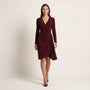 Day - to - Night Draped Midi Dress MaroonSM-009-MAROON-S