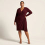 Day - to - Night Draped Midi Dress MaroonSM-009-MAROON-S