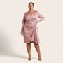 Day - to - Night Draped Midi Dress PinkSM-009-PINK-S