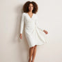 Day - to - Night Draped Midi Dress WhiteSM-009-WHITE-S