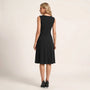 Draped Waist Day - to - Night Midi Dress BlackSM-013-BLACK-S