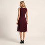 Draped Waist Day - to - Night Midi Dress MaroonSM-013-MAROON-S