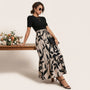 Eclipse Bloom Contrast Midi Dress BlackS