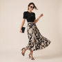 Eclipse Bloom Contrast Midi Dress BlackS