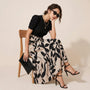 Eclipse Bloom Contrast Midi Dress BlackS