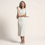 Eleanor Cape Sleeve Midi Dress WhiteSM-037-WHITE-S