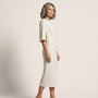 Eleanor Cape Sleeve Midi Dress WhiteSM-037-WHITE-S