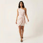 Elegant One - Shoulder Wrap Mini Dress Off WhiteSM-053-OFFWHITE-S