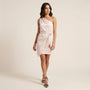 Elegant One - Shoulder Wrap Mini Dress Off WhiteSM-053-OFFWHITE-S