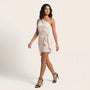 Elegant One - Shoulder Wrap Mini Dress Off WhiteSM-053-OFFWHITE-S