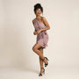 Elegant One - Shoulder Wrap Mini Dress PinkSM-053-PINK-S