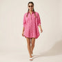 Emerald Celestial Print Shirt Mini Dress PinkSM-052-PINK-S