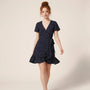 Floral V Tie - Waist Mini Dress BlackSM-042-BLACK-S