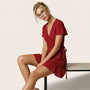 Floral V Tie - Waist Mini Dress RedSM-042-RED-S