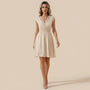 Lace Detail A - Line Day Dress BeigeSM-015-BEIGE-S